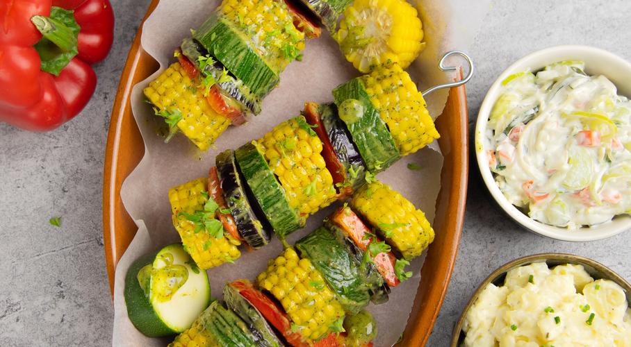 Vegetarische mais spies 
