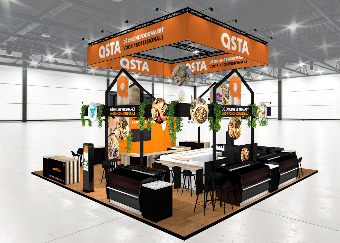 QSTA en webpartners met grote eilandstand op Horecava 2026
