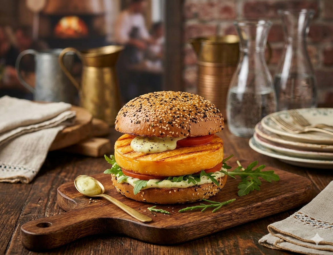 Brioche kaasburger met limoenaioli 
