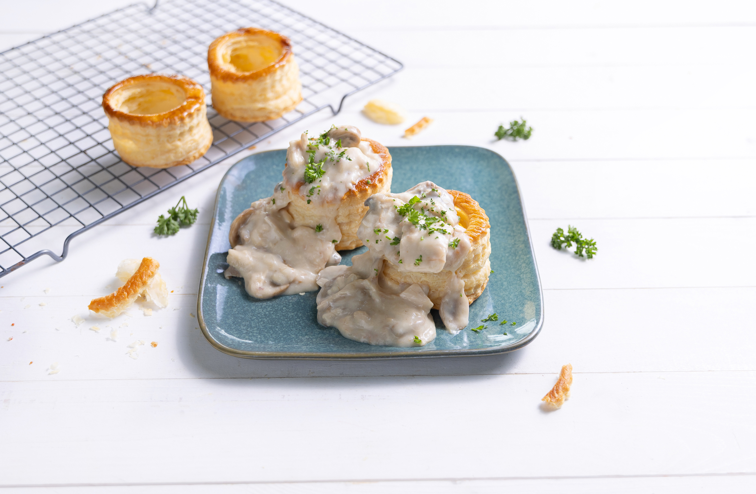 Kippenragout in bladerdeegbakje