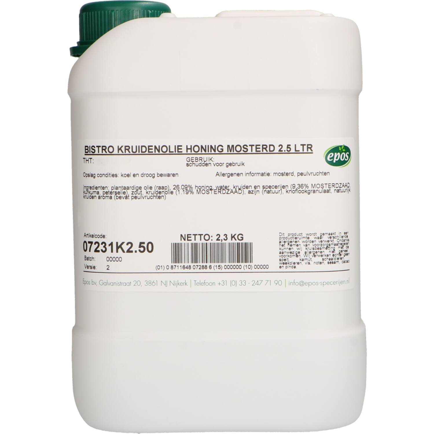 Epos bistro kruidenolie honing-mosterd 2,5l