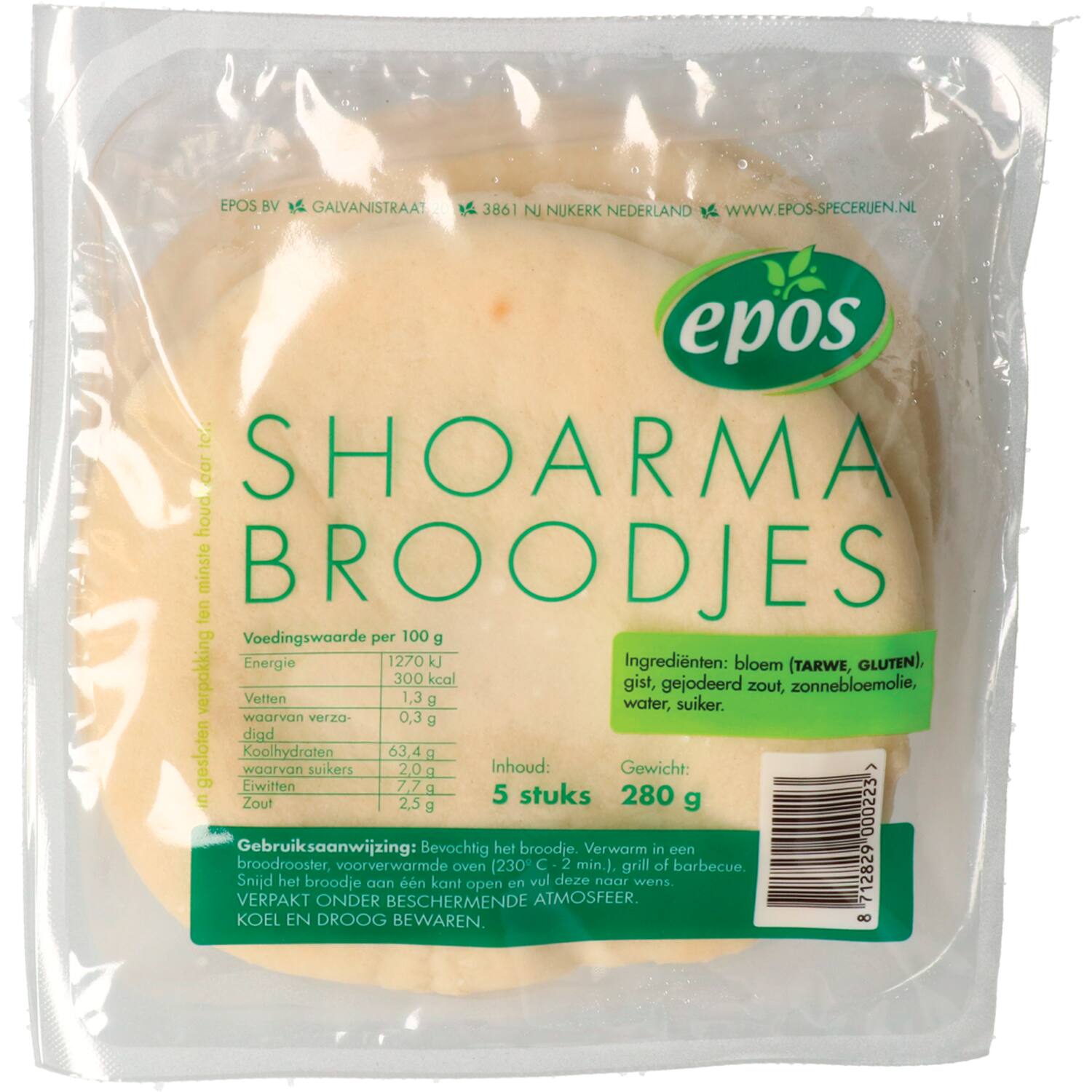 Epos shoarmabrood 48x280g