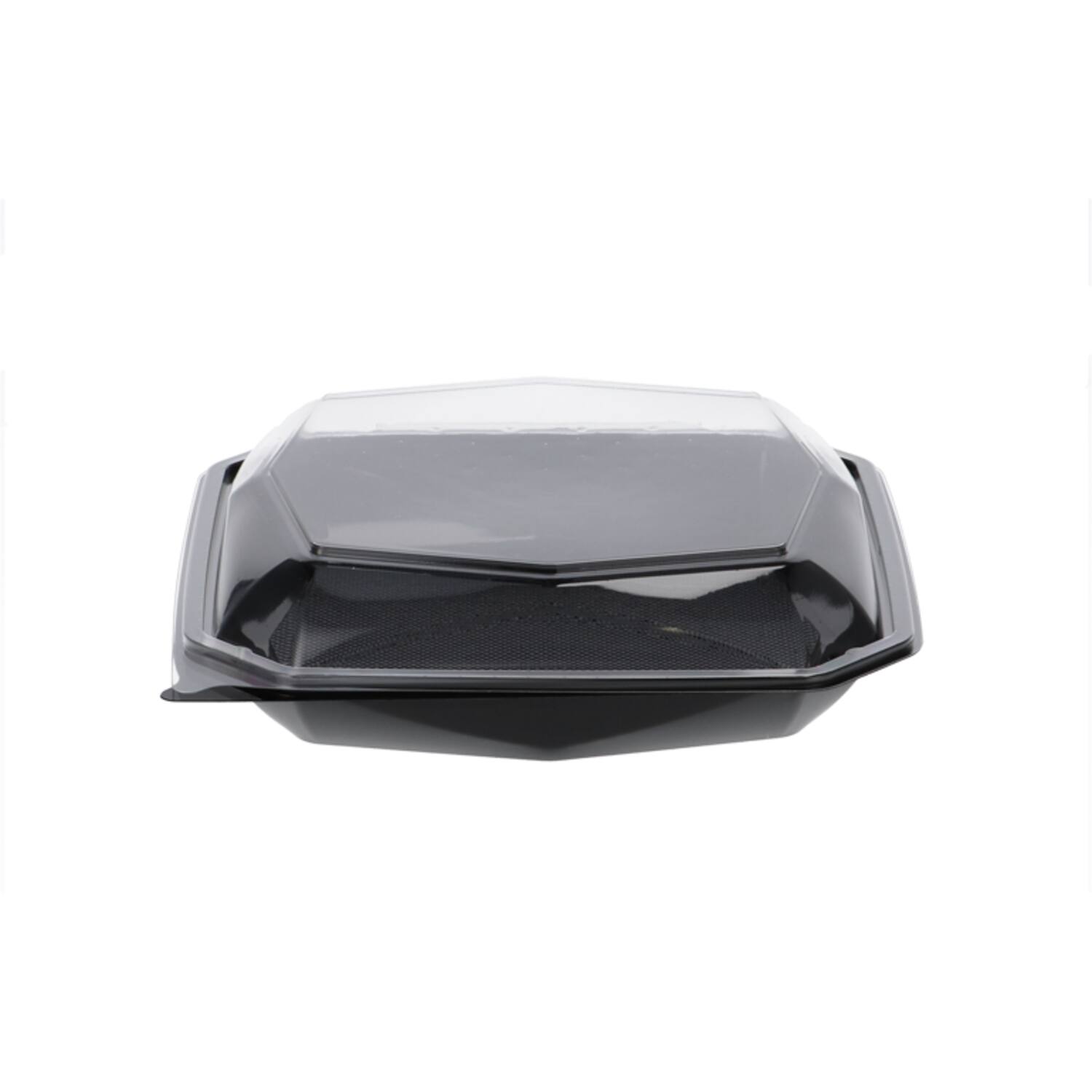 Octaview APET 225x225x65mm 925cc zwart + deksel transp