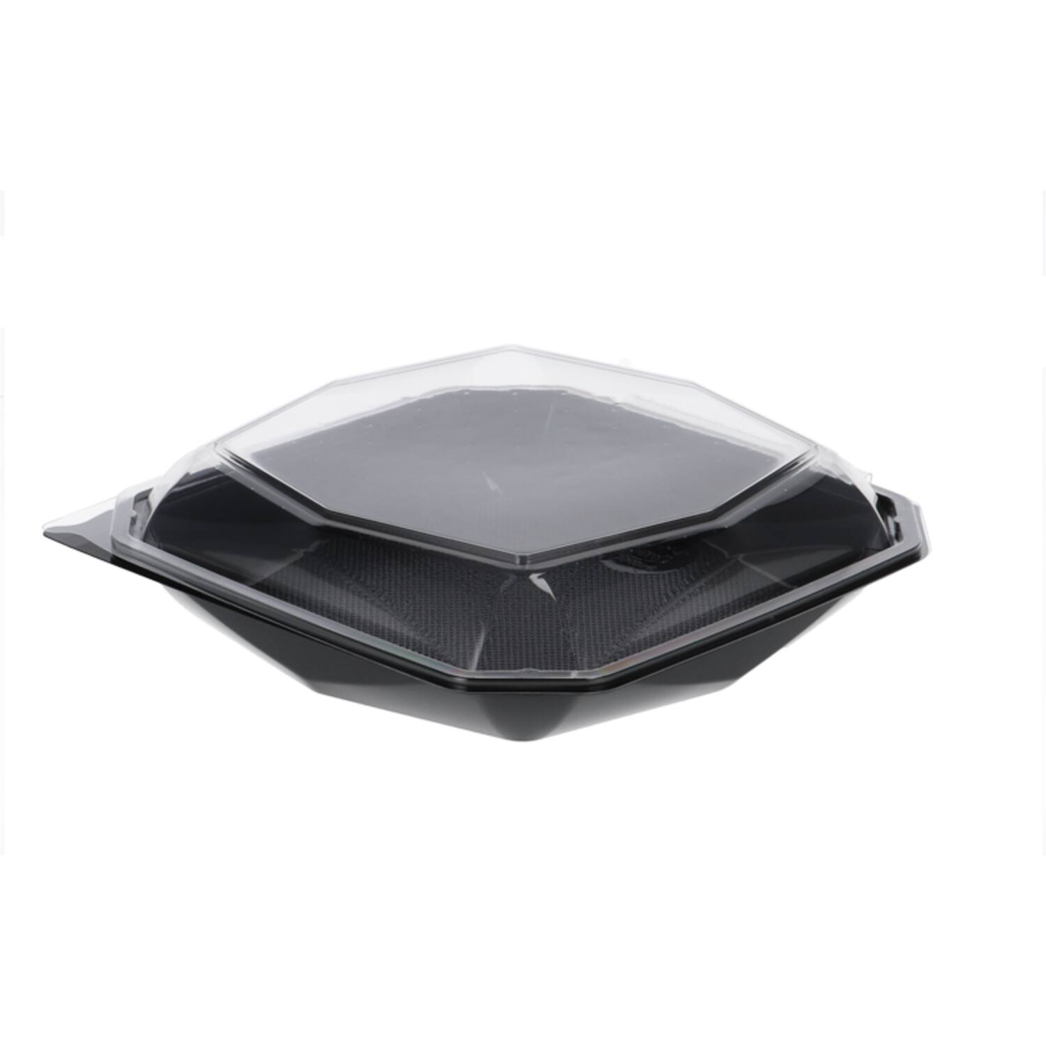 Octaview APET 225x225x65mm 925cc zwart + deksel transp