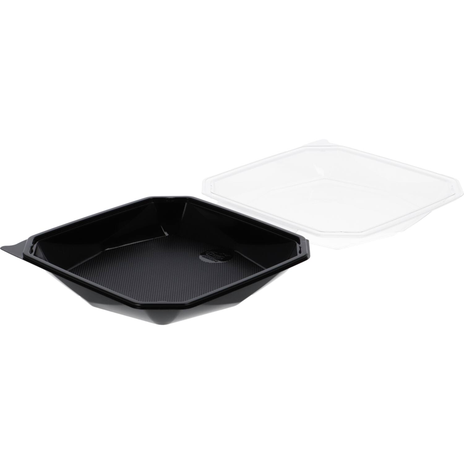 Octaview APET 225x225x65mm 925cc zwart + deksel transp
