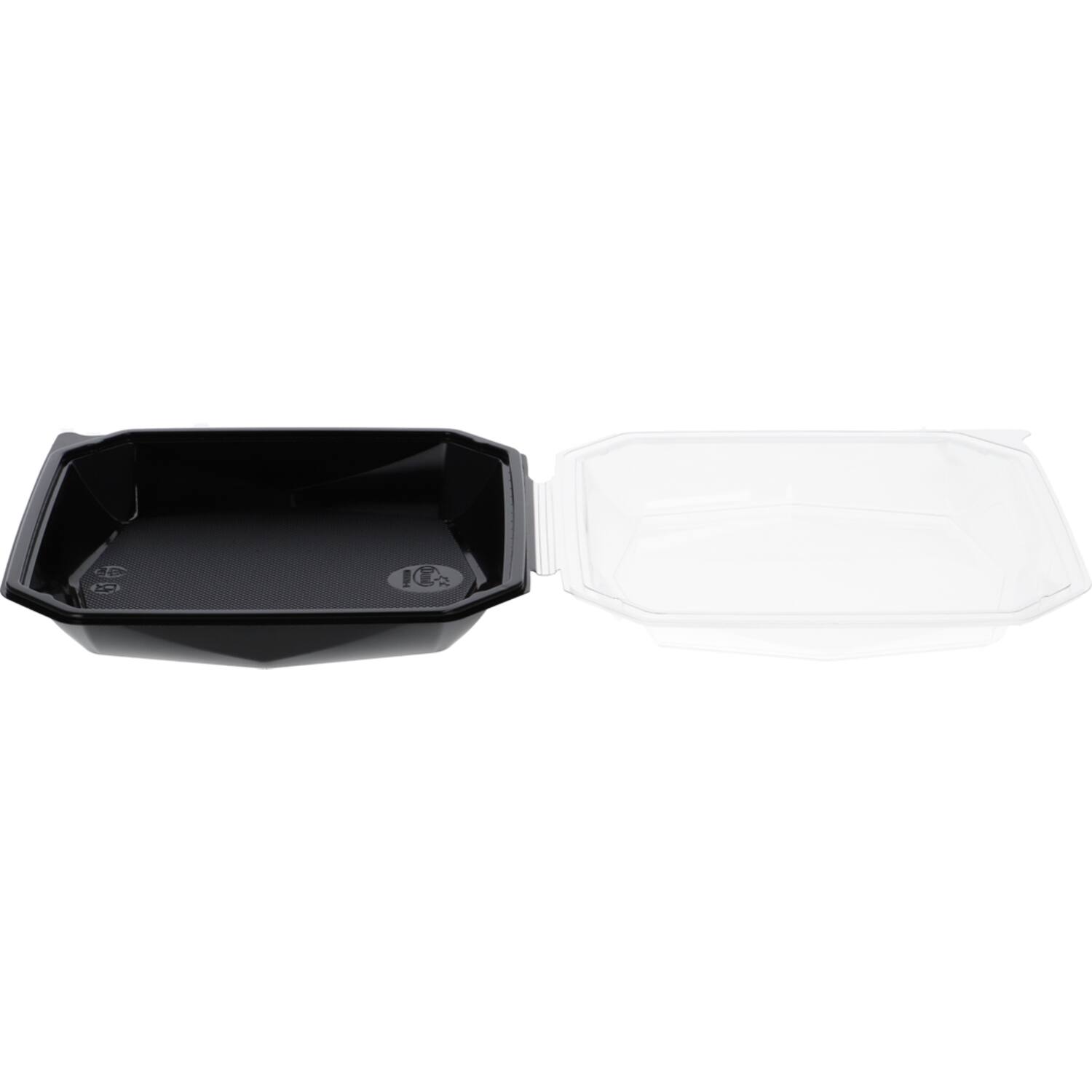 Octaview APET 225x225x65mm 925cc zwart + deksel transp