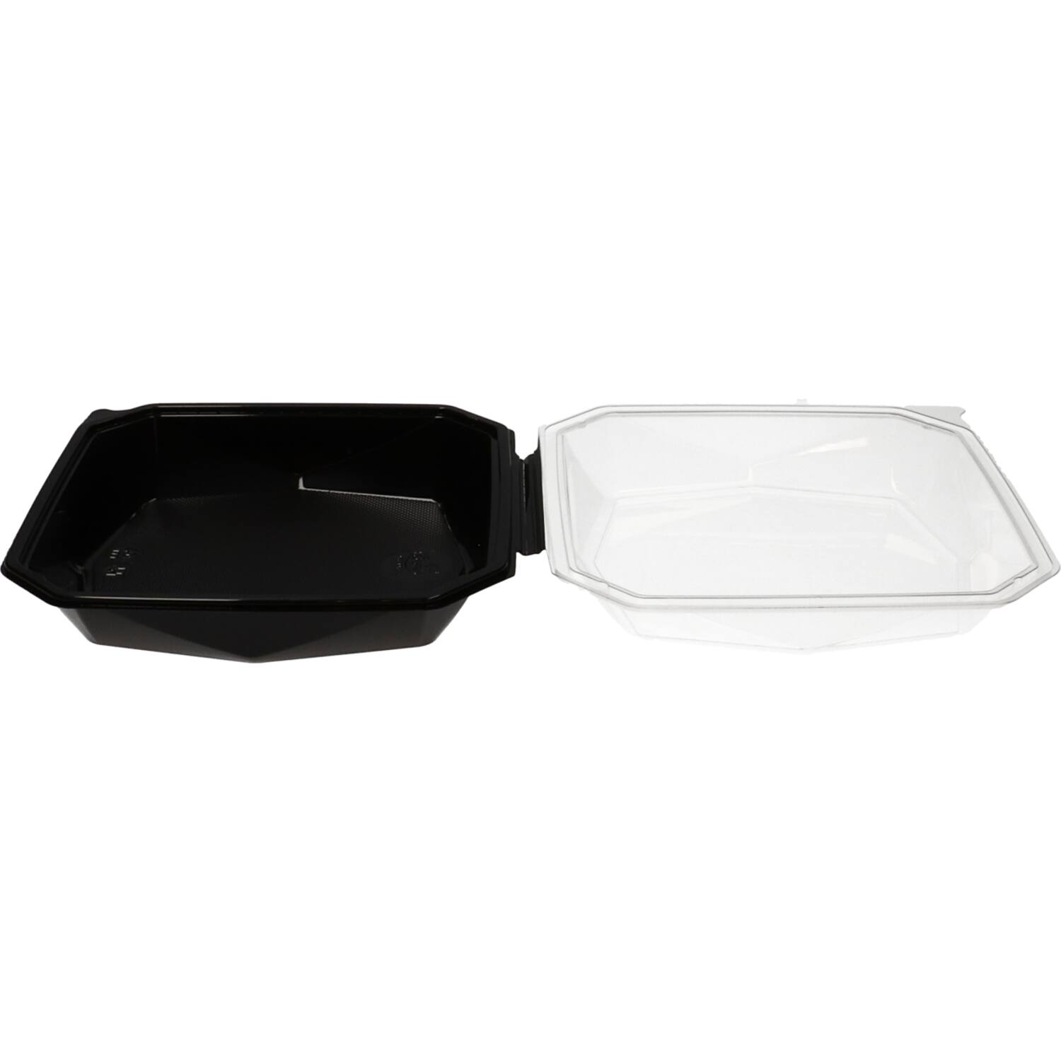 Octaview APET 225x225x80mm 1150cc zwart + deksel transp