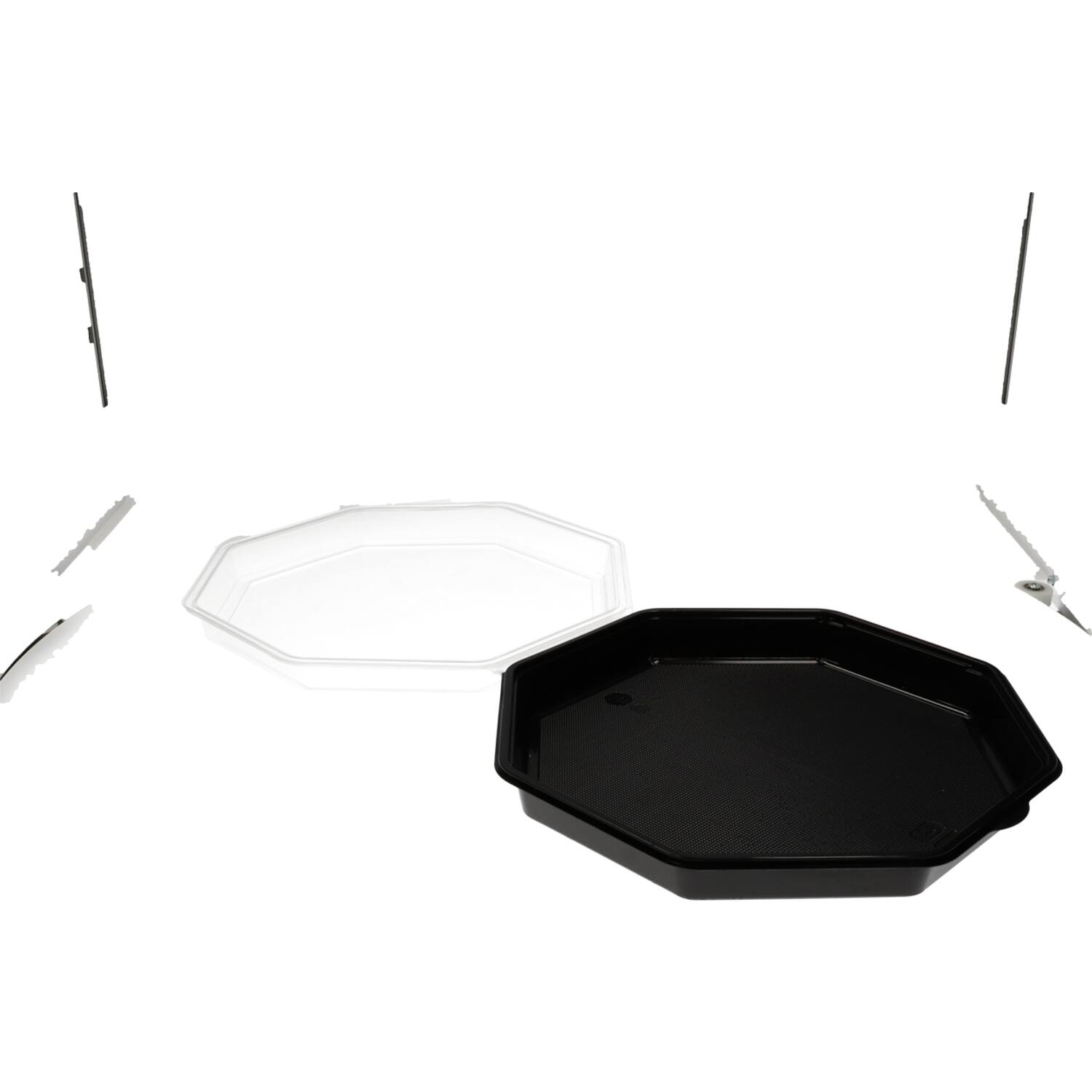Plastic Bak Octaview zwart 3-vaks - 230x60mm 220/220/650cc