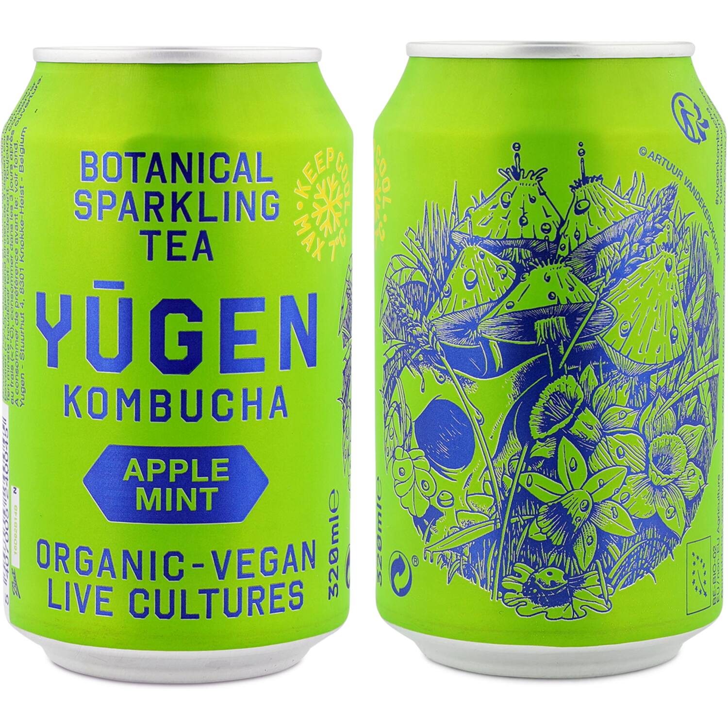 Yugen kombucha appel-munt 24x320ml