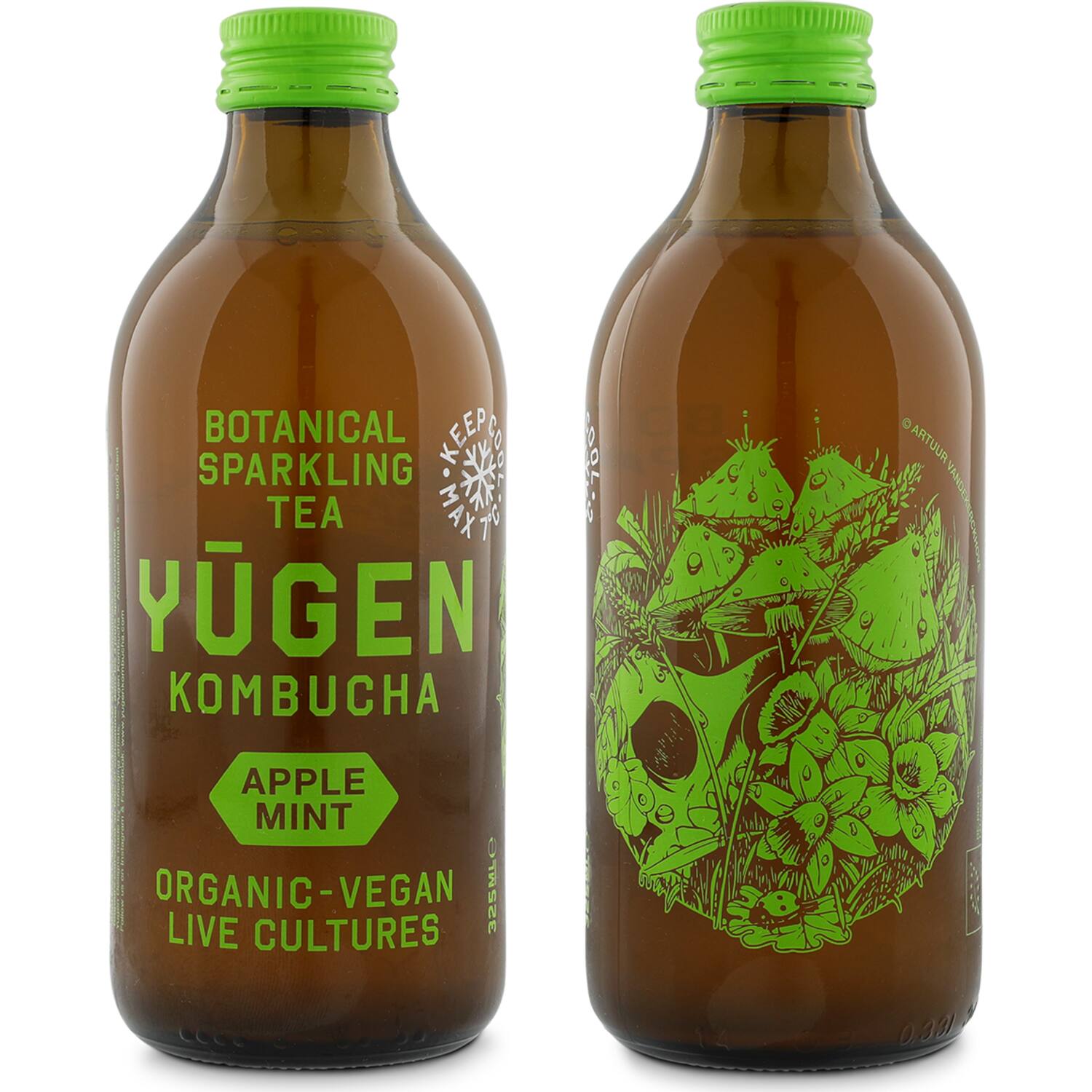 Yugen kombucha appel-munt 24x325ml