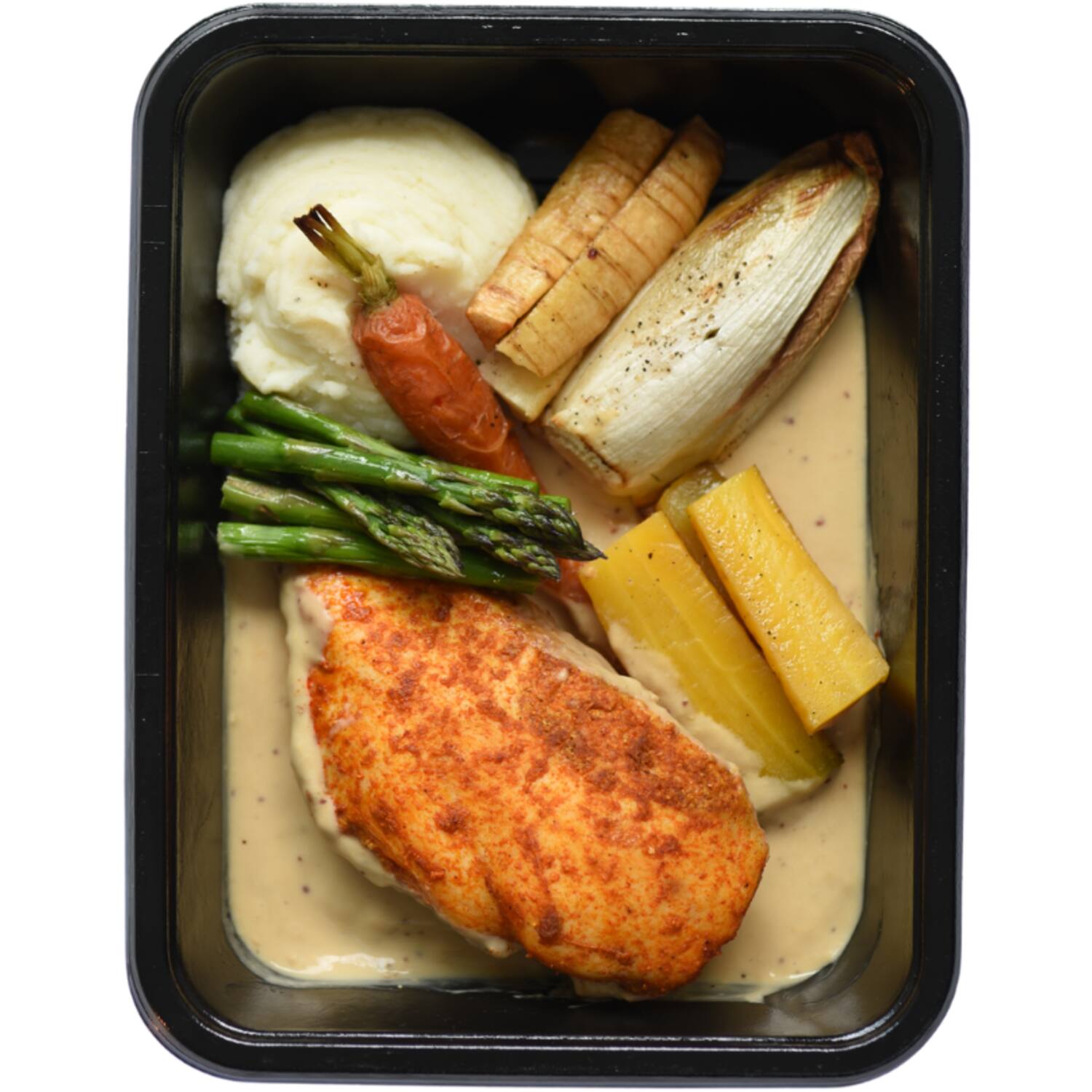 Kjure kip in mosterdsaus met knolselderpuree 520g