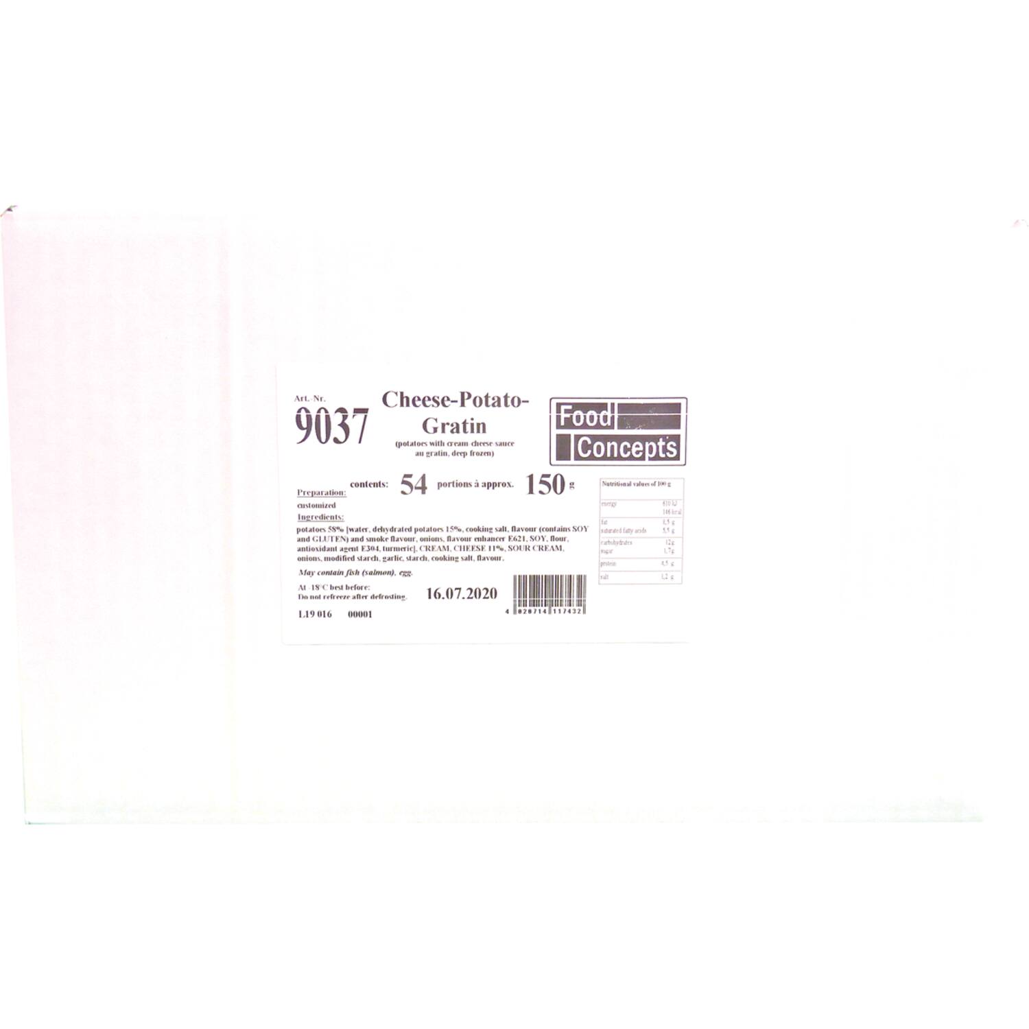 Giacobbe aardappelgratin 54x150g