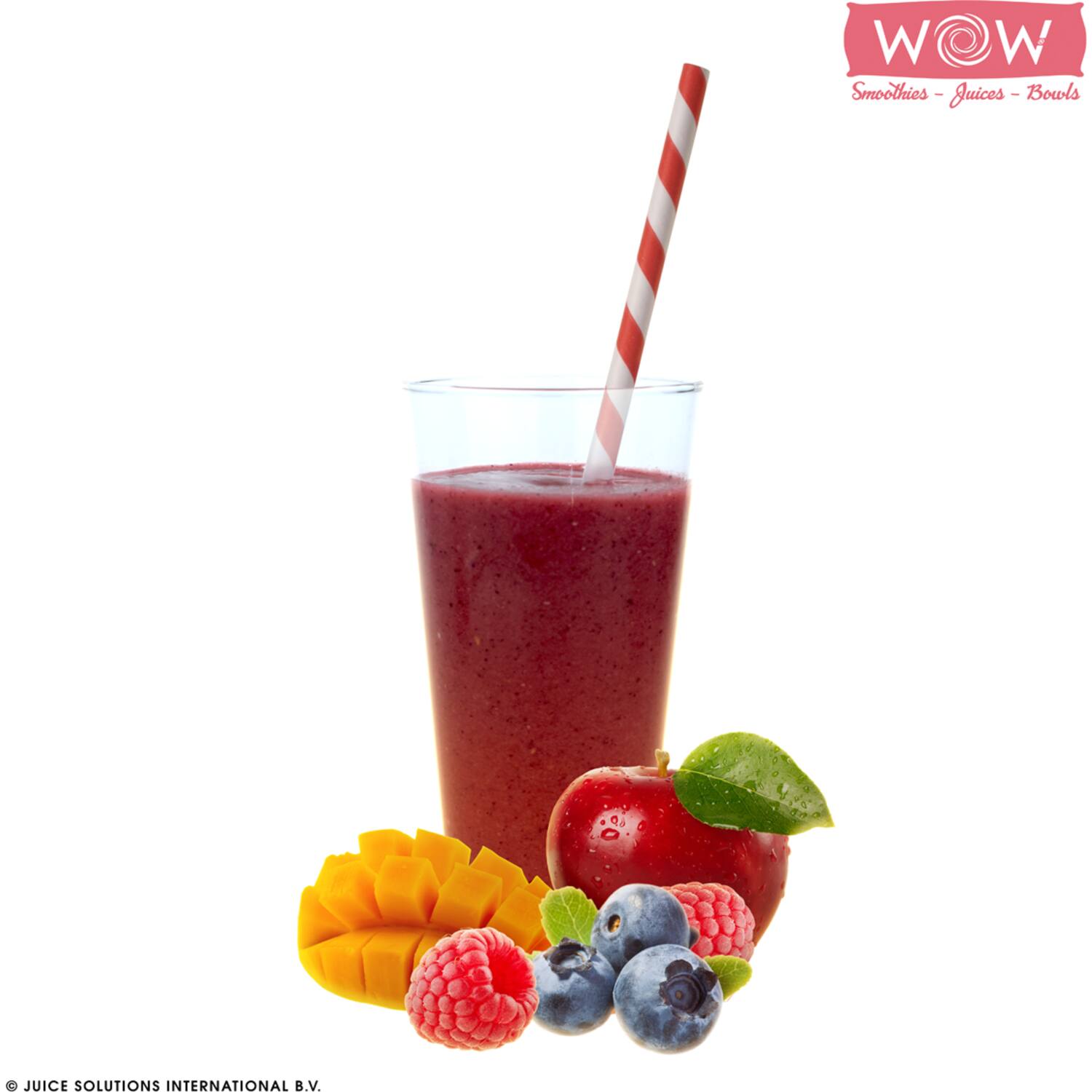 WOW fruitsmoothie framboos-appel-mango-bosbes 33x150g