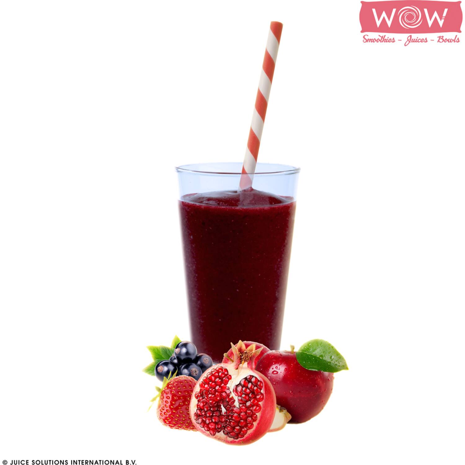 WOW fruitsmoothie aardbei-appel-granaatappel-zw. bes 33x150g