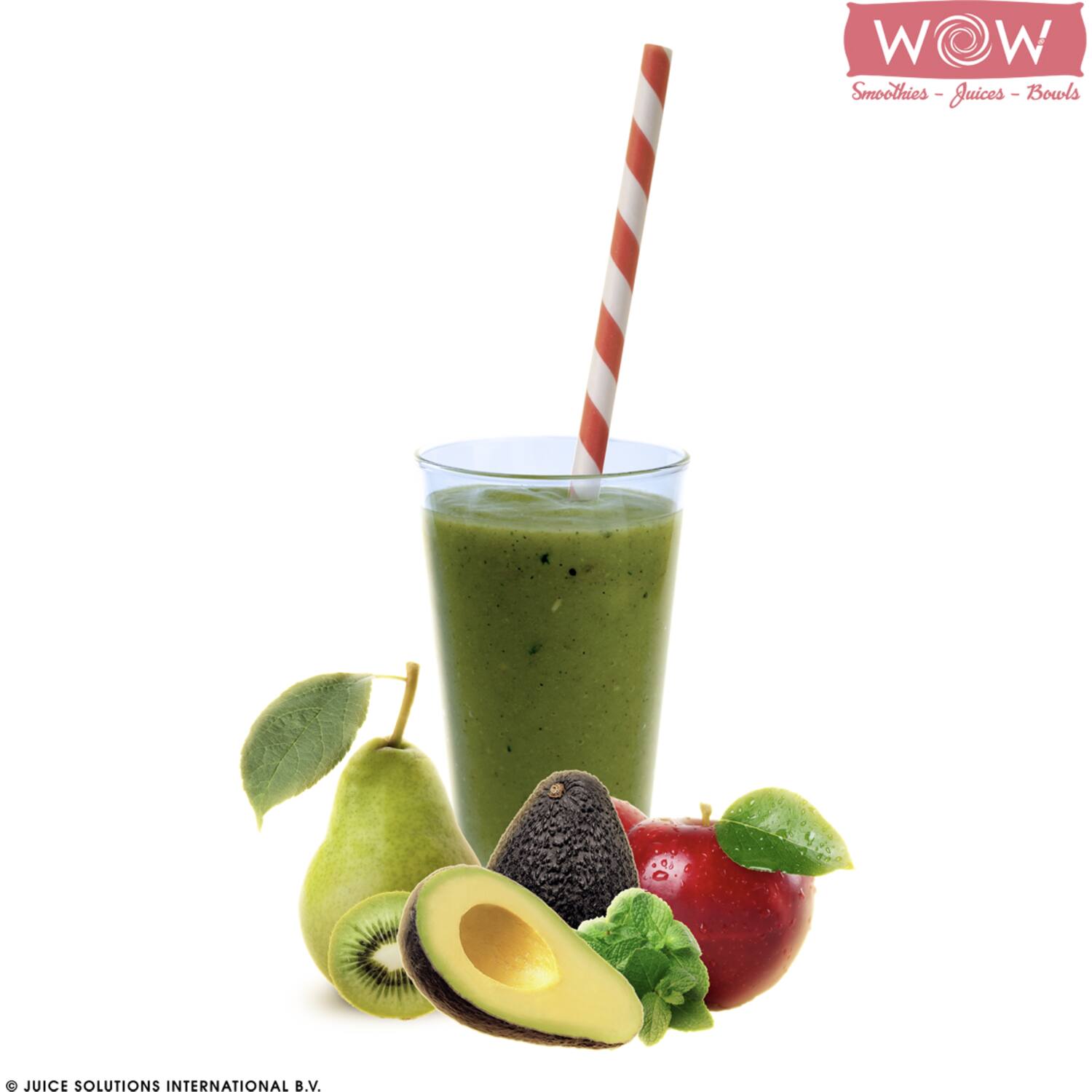 WOW groentesmoothie avocado-munt-peer-kiwi-appel 33x150g
