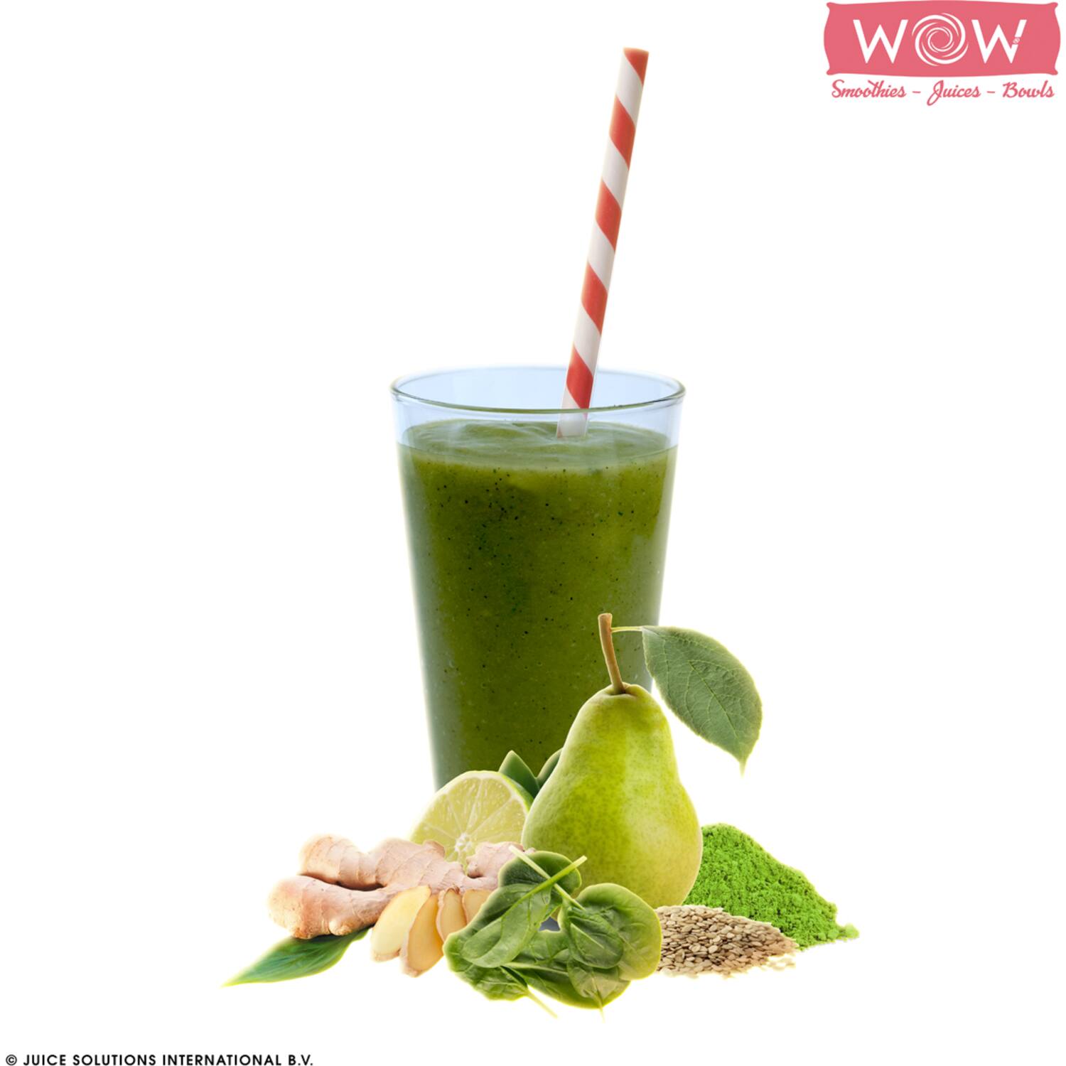 WOW groentesmoothie spinazie-peer-gember-matcha 33x150g