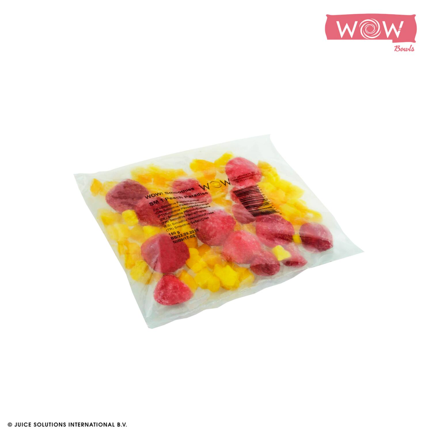WOW fruitsmoothie perzik-aardbei 33x150g