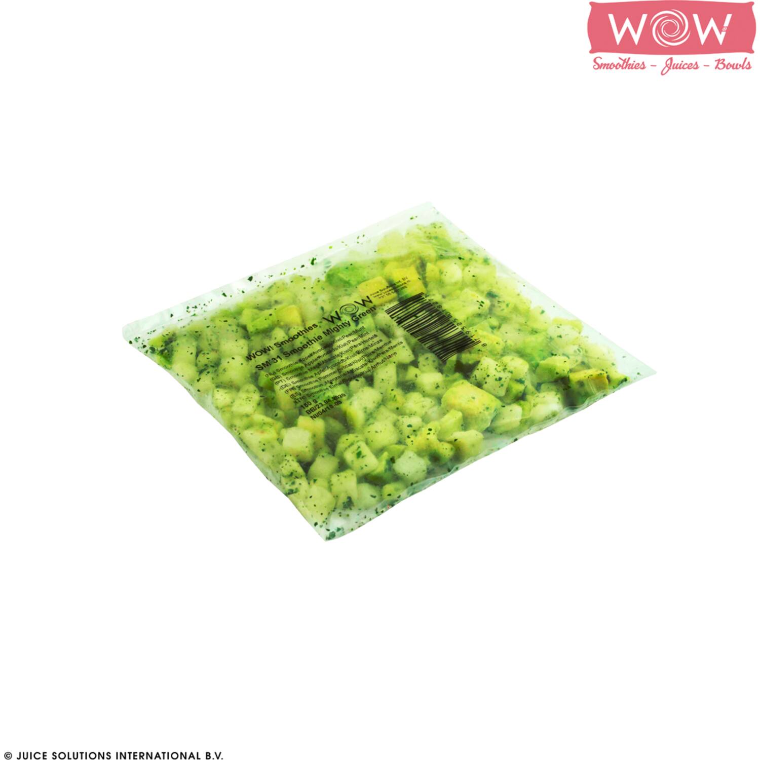 WOW groentesmoothie avocado-munt-peer-kiwi-appel 33x150g