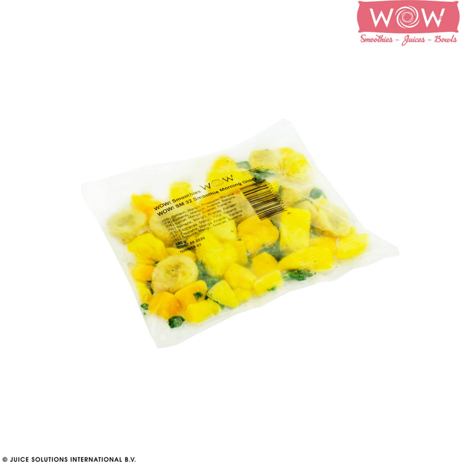 WOW groentesmoothie spinazie-mango-ananas-banaan 33x150g