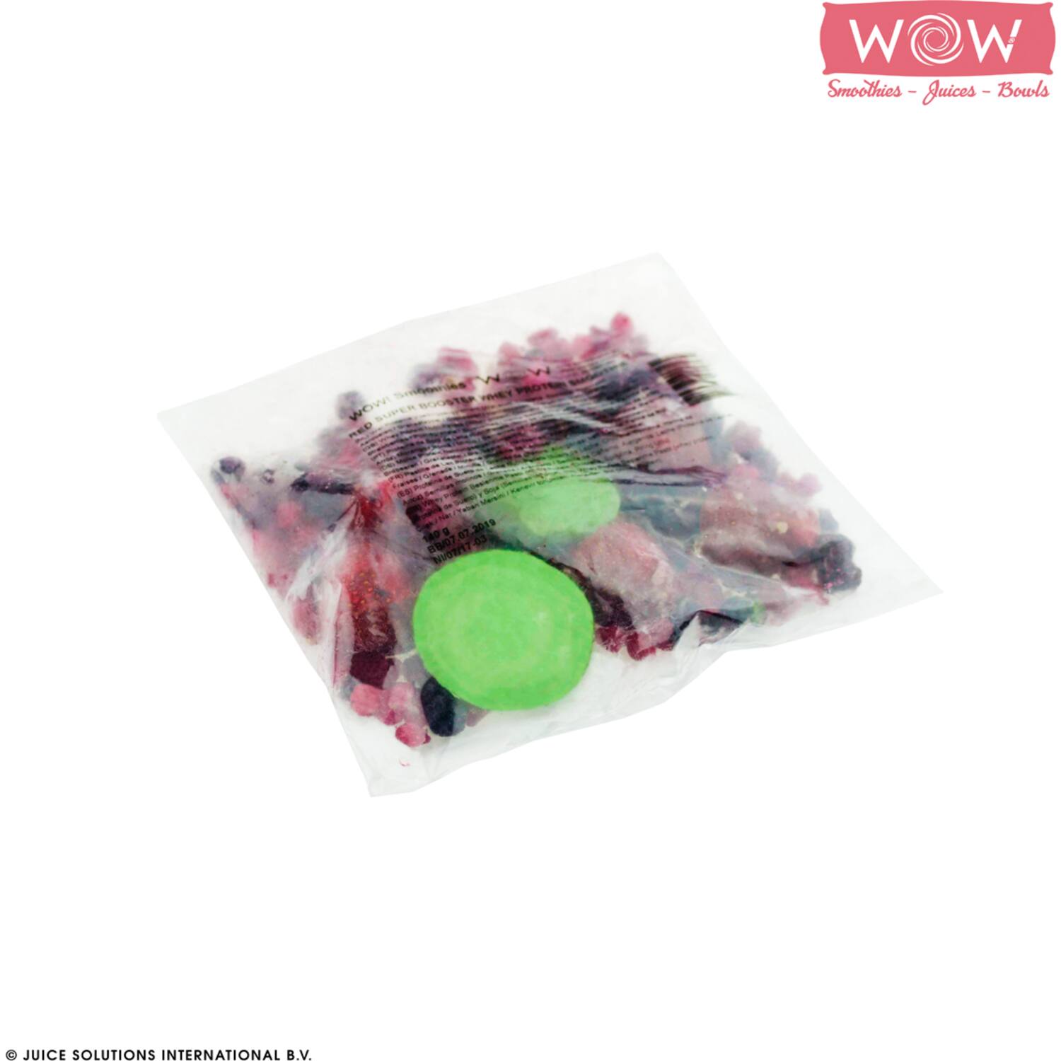 WOW eiwitsmoothie aardbei-bosbes-hennepzaad-granaat 35x140g