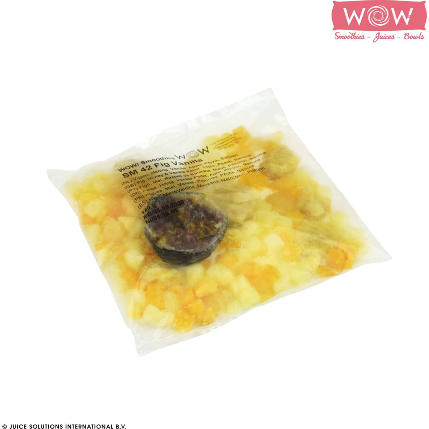 WOW fruitsmoothie vijg-honing-vanille-perzik-banaan 33x150g
