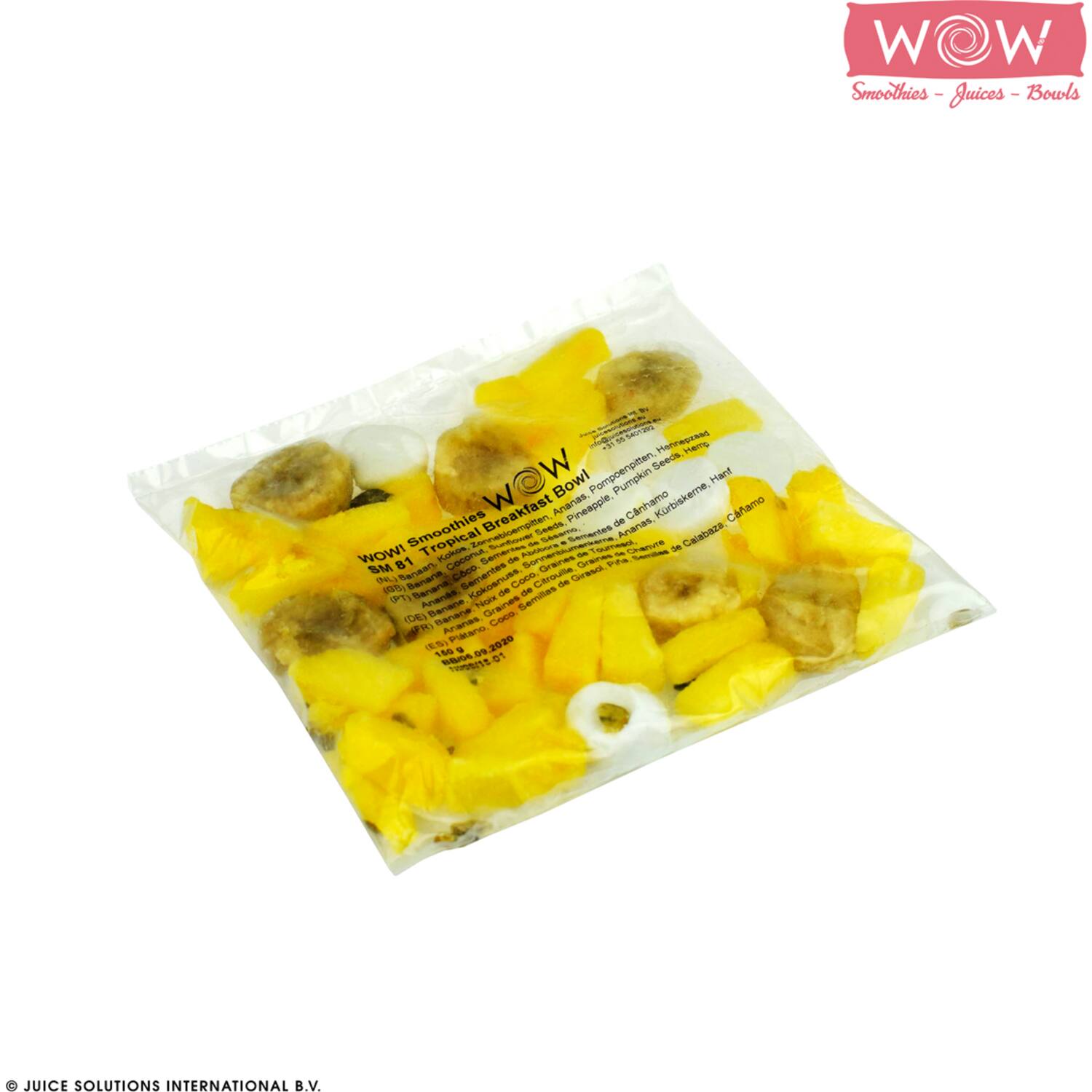 WOW smoothiebowl banaan-kokos-ananas-hennepzaad 33x150g