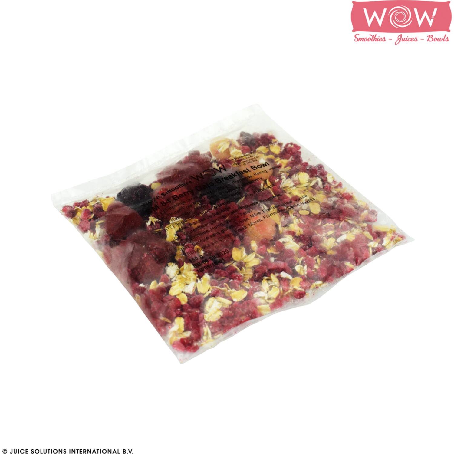 WOW smoothiebowl haver-aardbei-braam-honing-vanille 33x150g