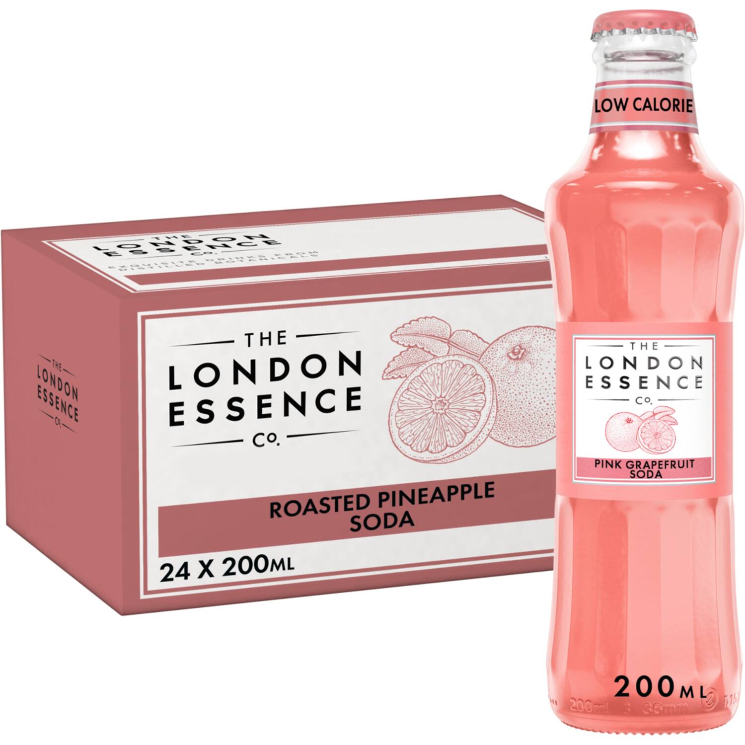 London Essence frisdrank roze grapefruit 24x200ml