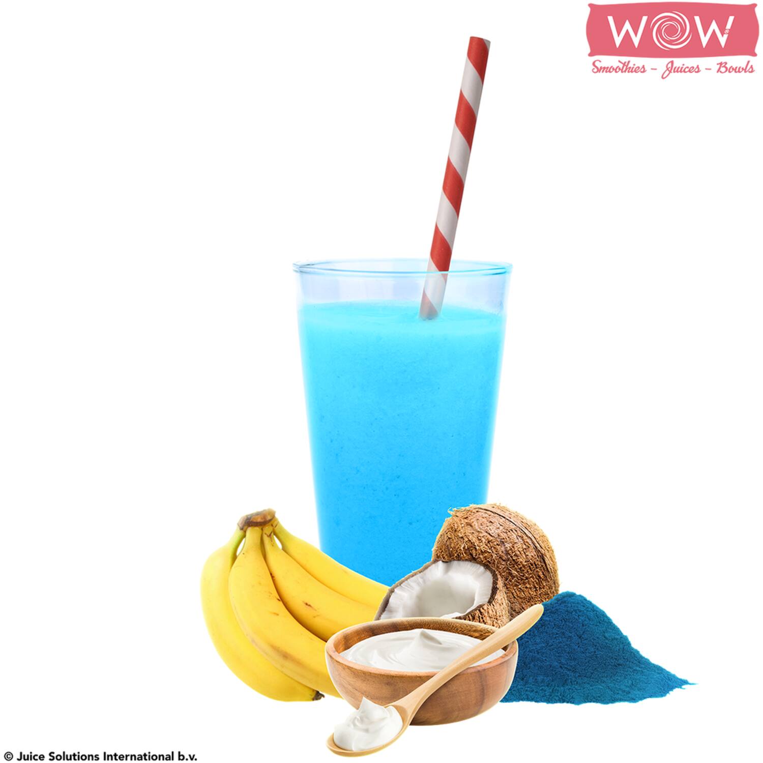 WOW smoothie banaan-yoghurt-kokos-blauwe spirulina 33x150g