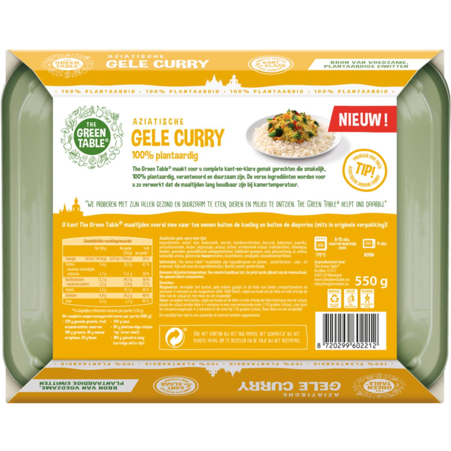 The Green Table Aziatische gele curry 6x550g