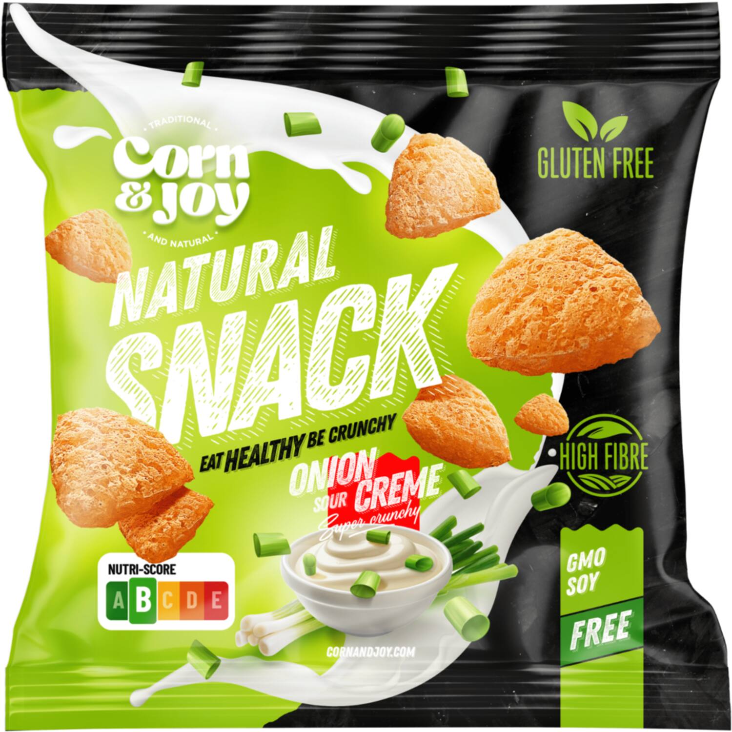 Corn & Joy natural snack sour cream onion 7x40g