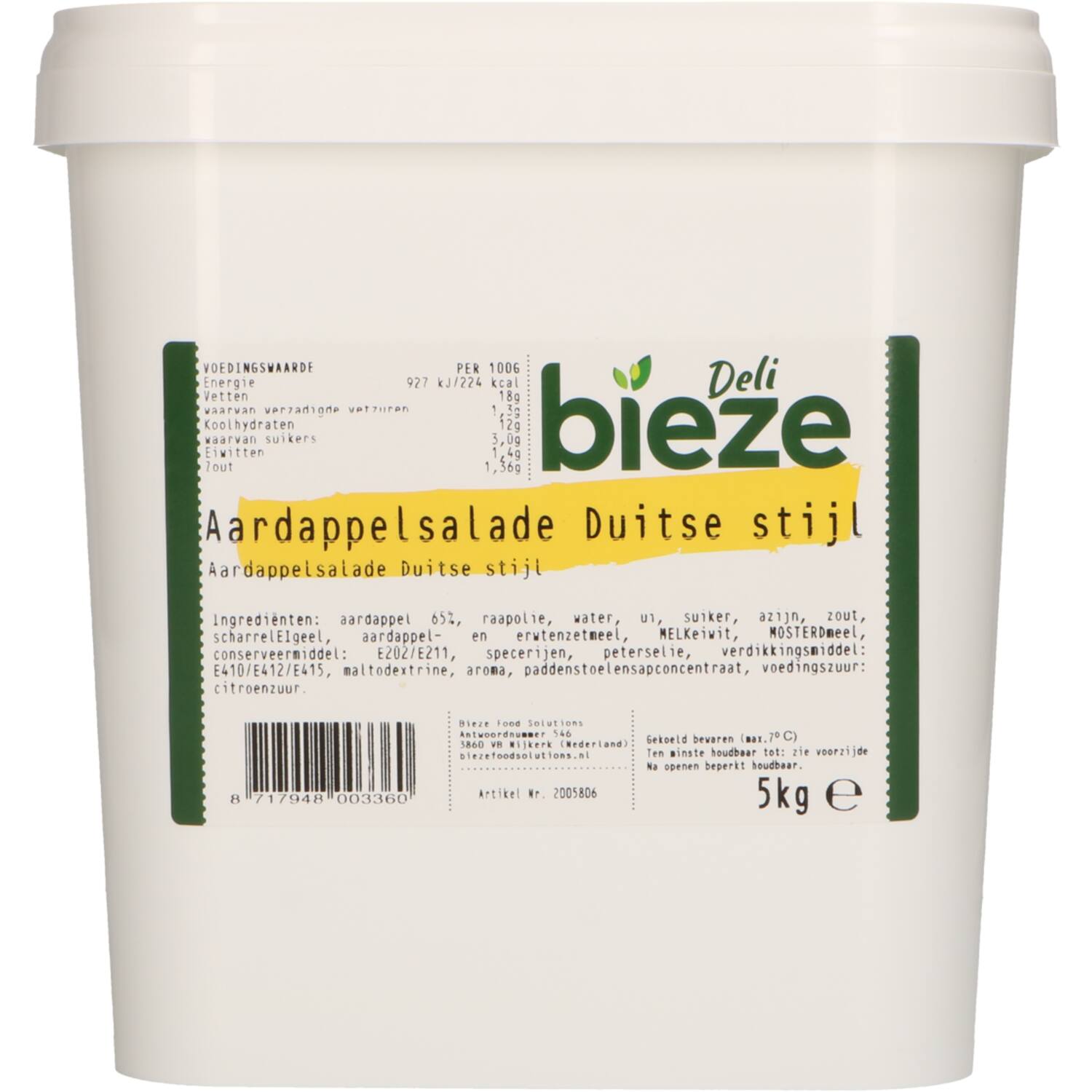 Bieze Deli aardappelsalade Duitse stijl 5kg