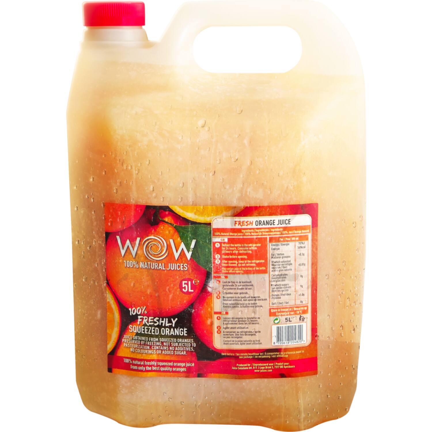 WOW sinaasappelsap vers geperst 4x5l