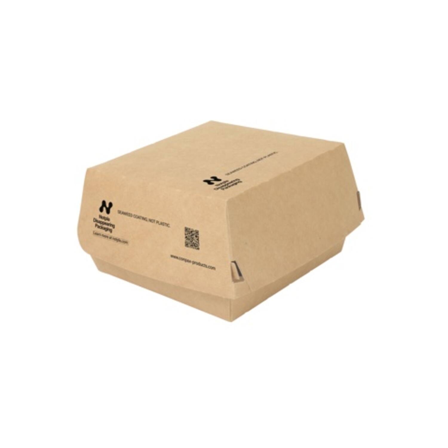 Notpla hamburgerboxen groot karton 11,5x11x7,8cm 2x110st