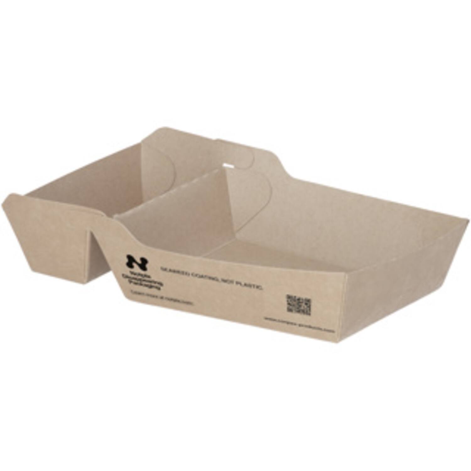 Notpla snackbakjes A14+1 karton 16,5x8,5x3,5cm bruin 6x80st