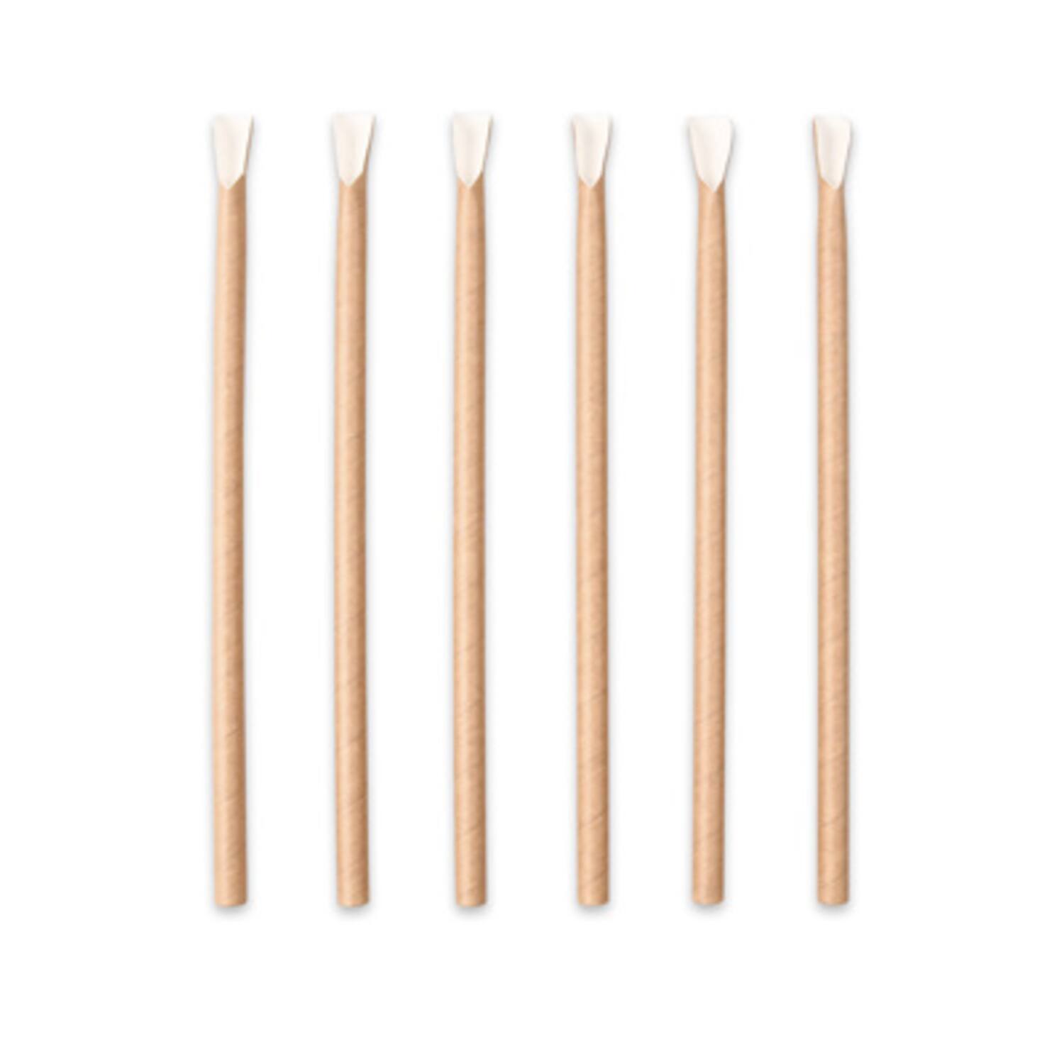Kraft lepelrietjes papier Ø8mmx23cm bruin 10x200st