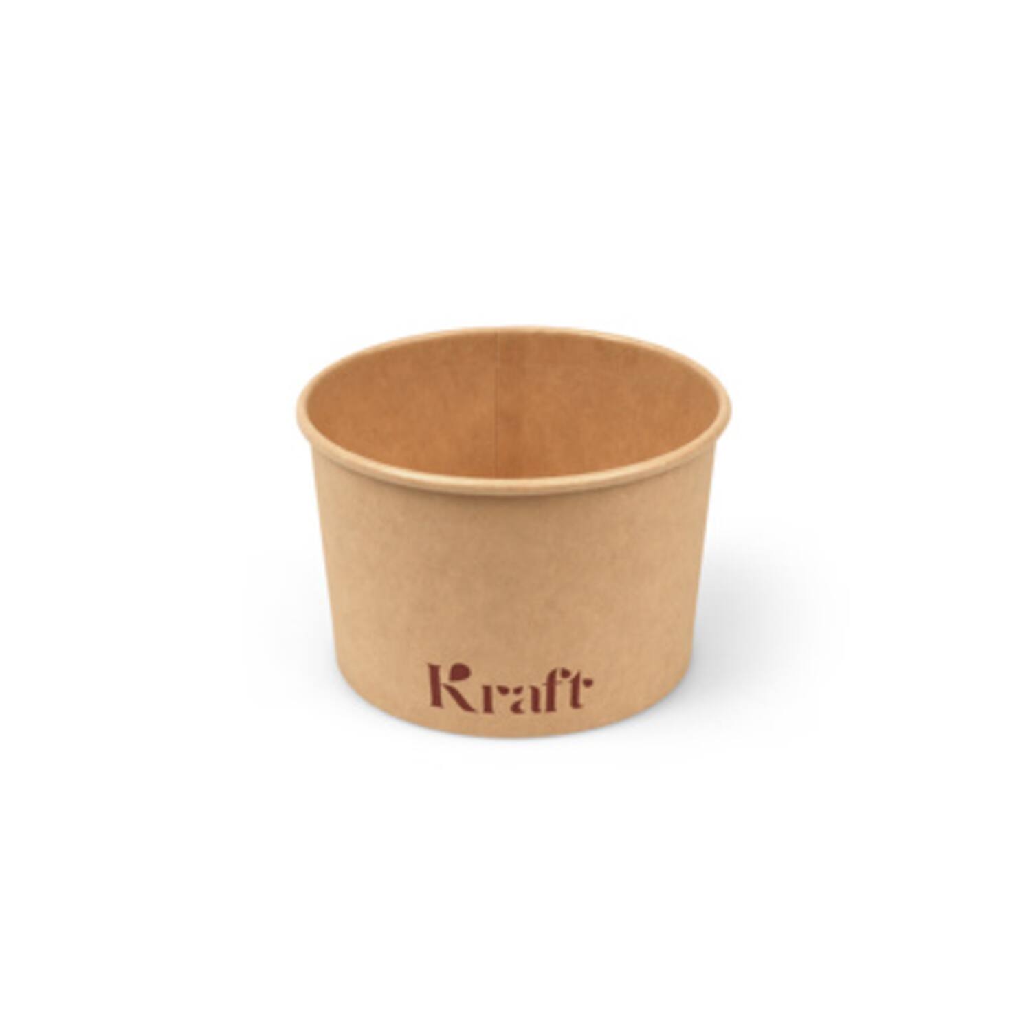 Kraft foodcontainers 230ml karton Ø9,2x6cm bruin 12x50st