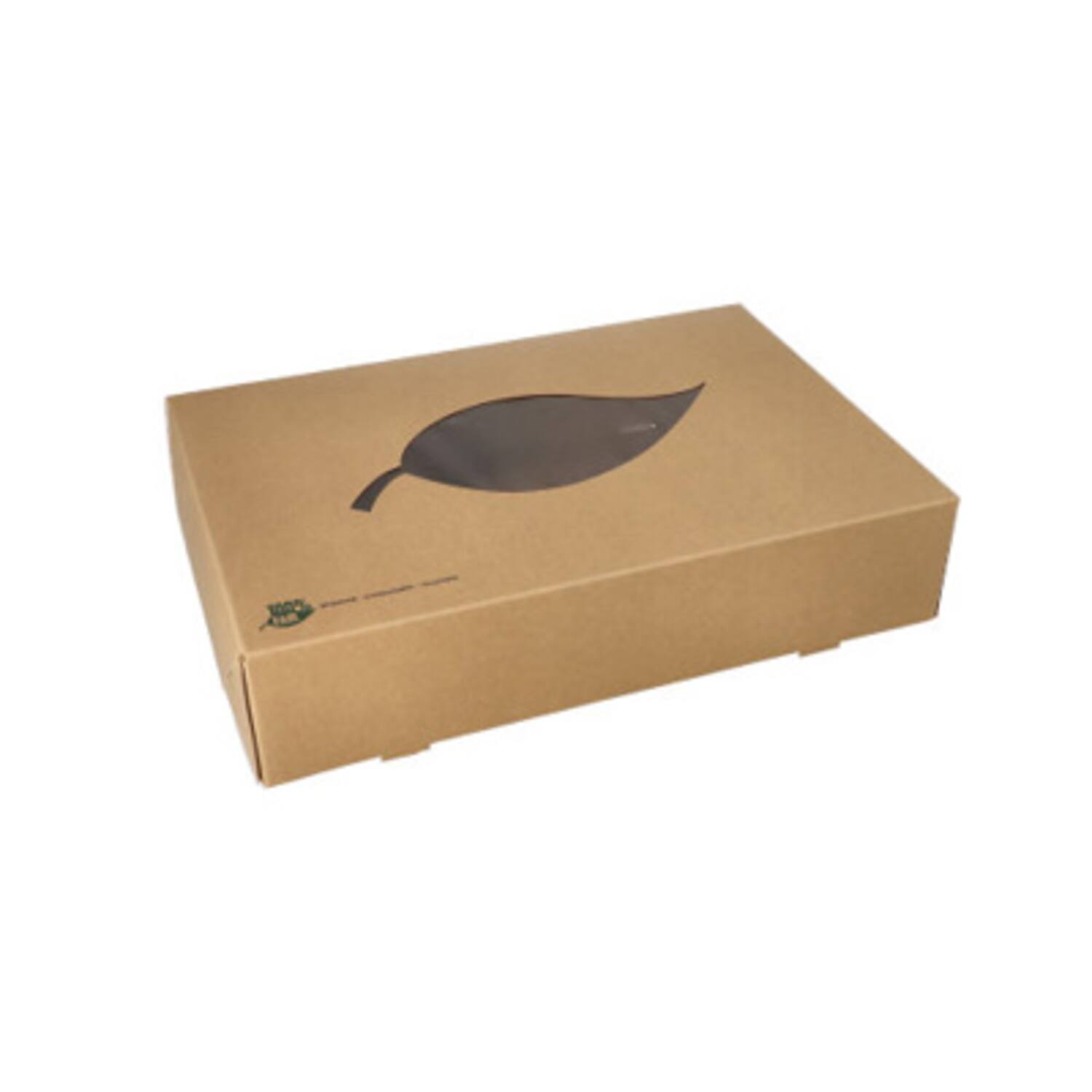 100% Fair cateringdozen met venster karton 8x36x25cm 10x10st