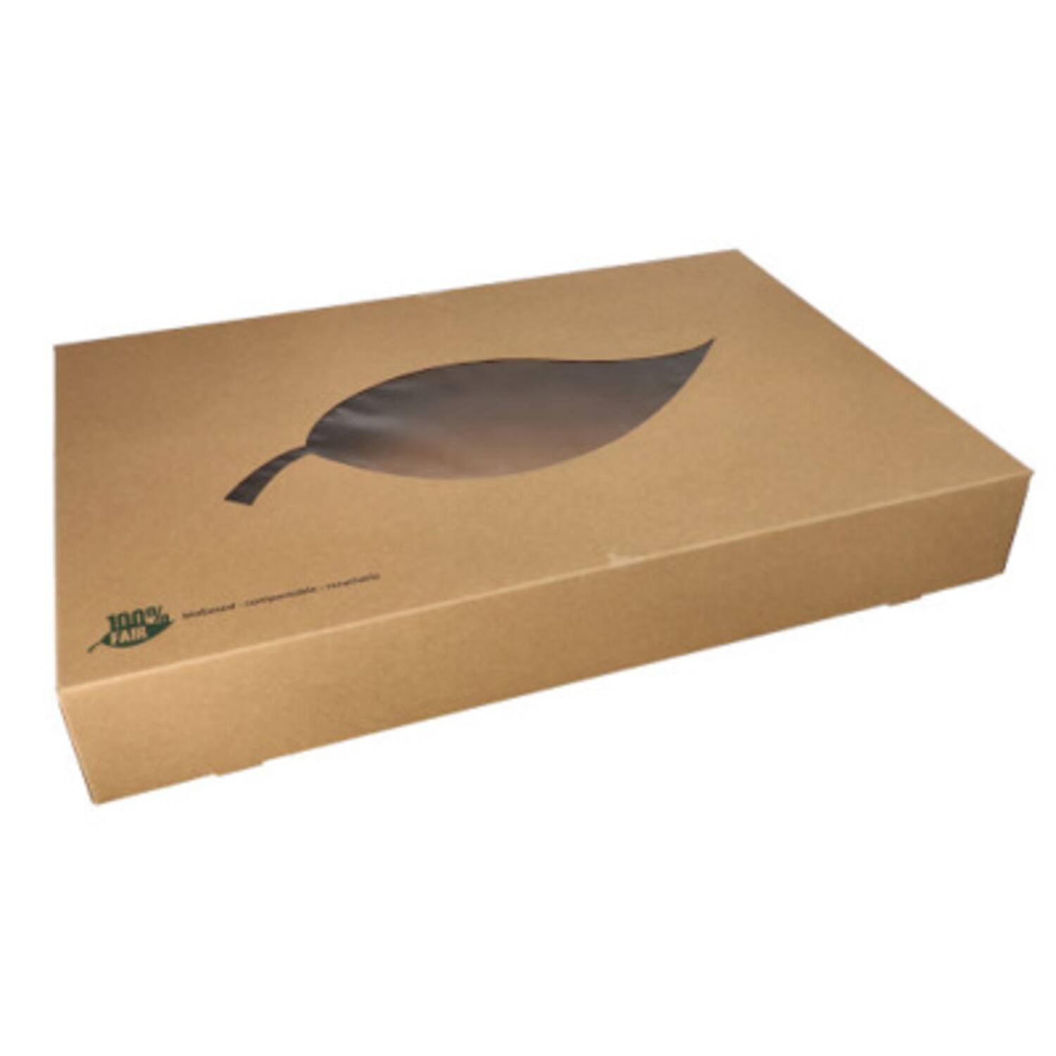 100% Fair cateringdozen met venster karton 8x55x37cm 4x10st