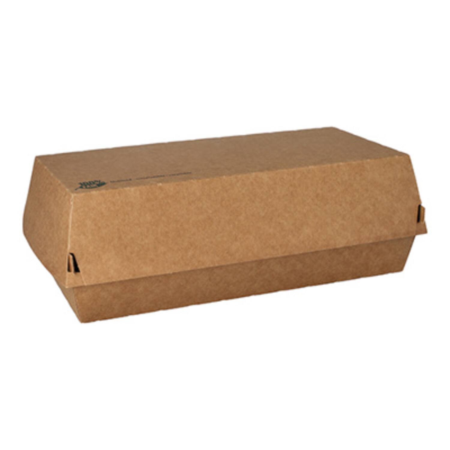100% Fair baguetteboxen bruin karton 220x105x75mm 7x25st