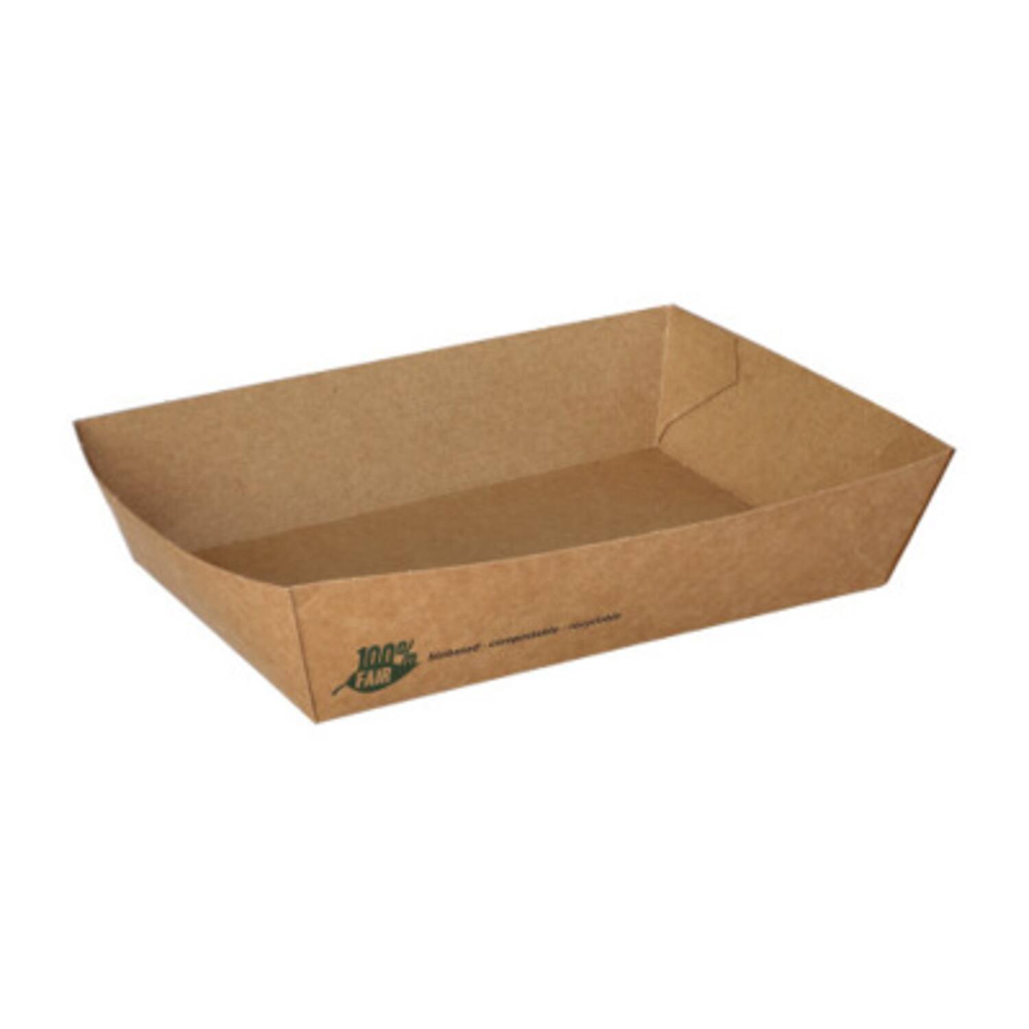 100% Fair snackbakjes A50 bruin karton 160x110x40mm 8x80st