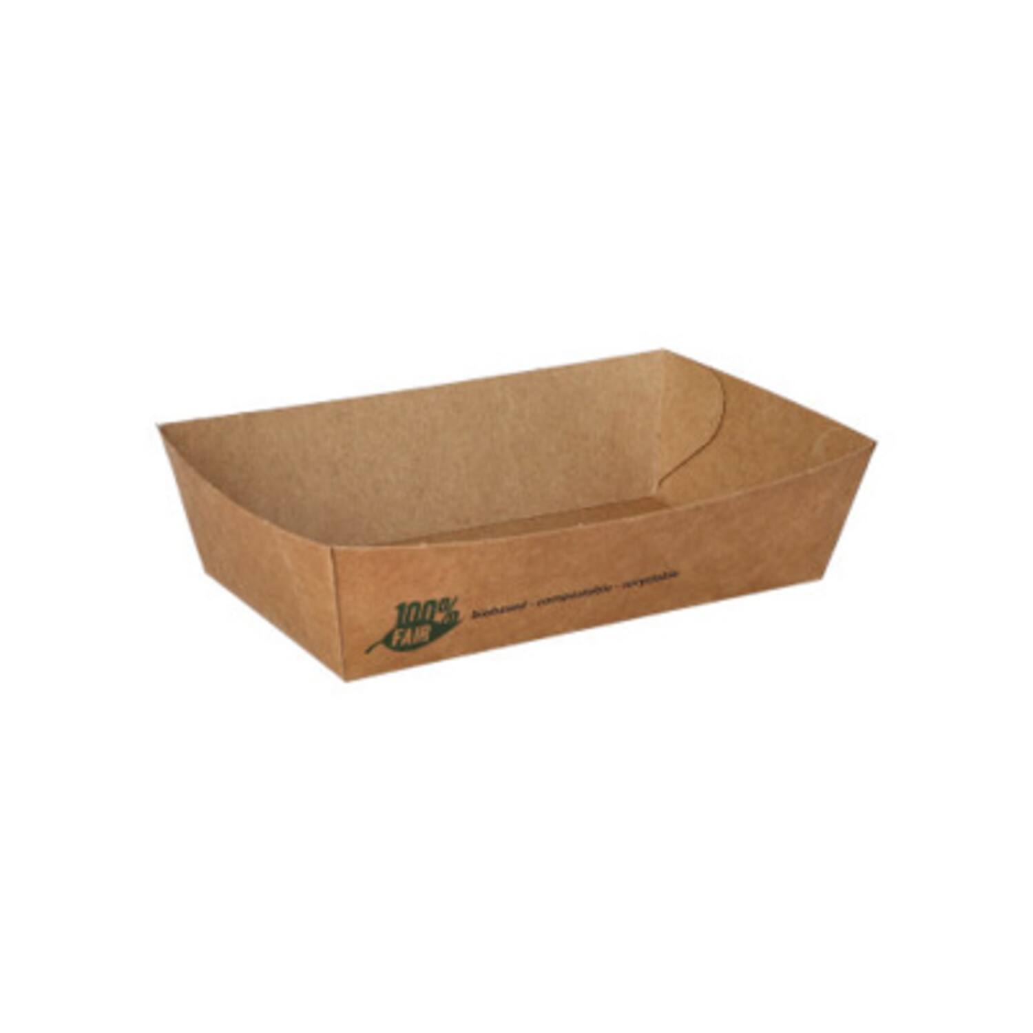100% Fair snackbakjes A9 bruin karton 120x70x35mm 5x80st