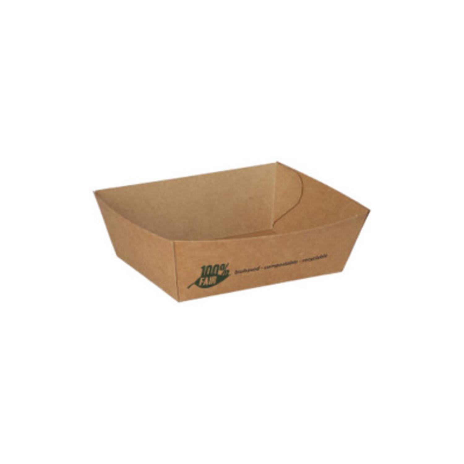 100% Fair snackbakjes A7 bruin karton 90x70x35mm 10x80st