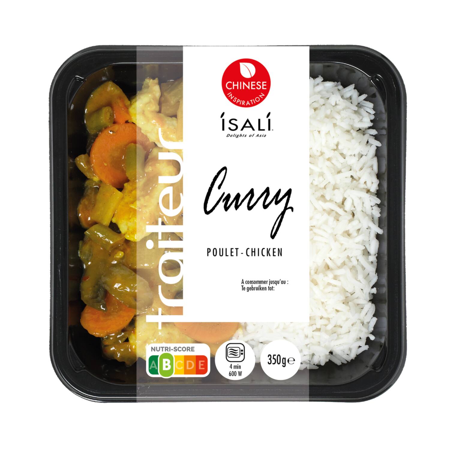 Isali kipfilet curry met rijst 4x350g