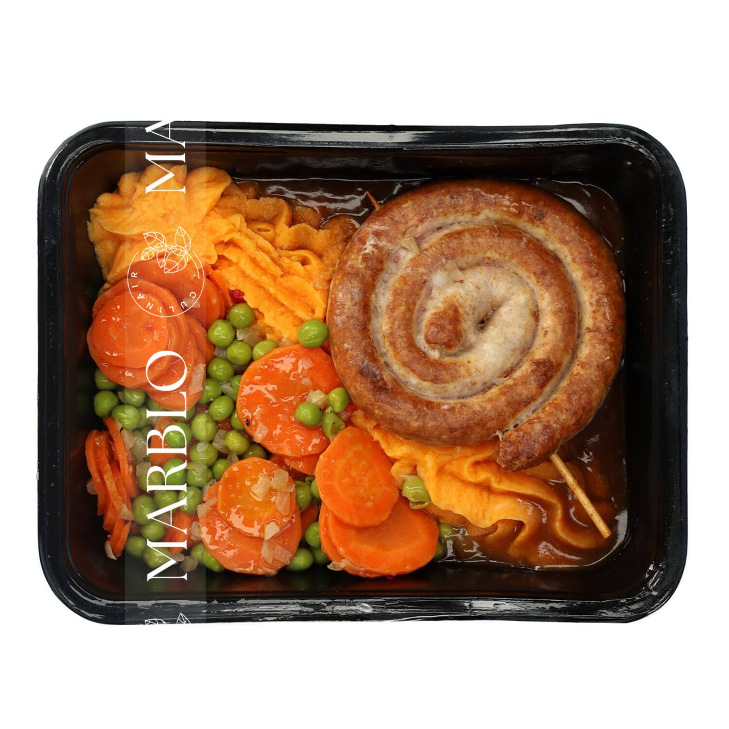 Marblo chipolata met erwtjes en wortelen 500g