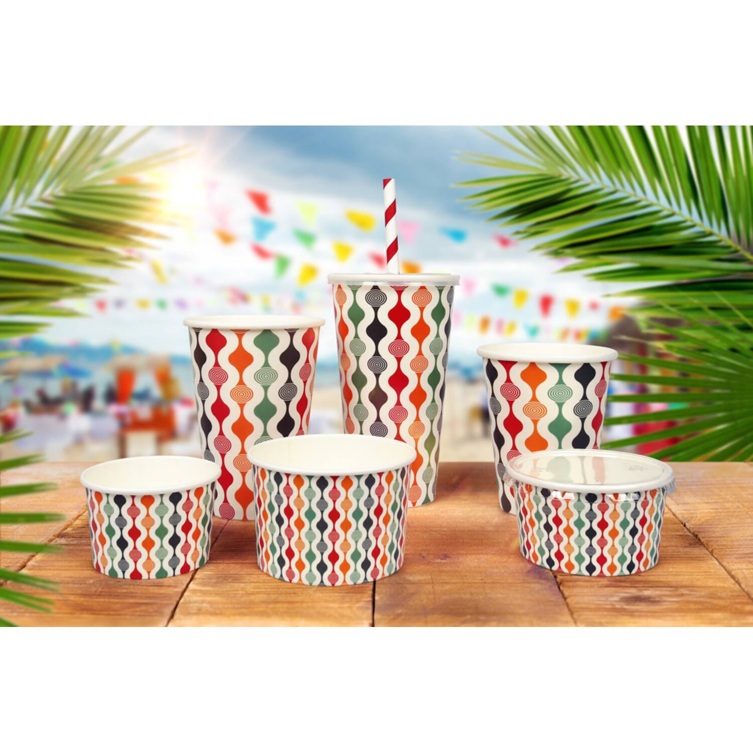 Premium Quality ijsbakjes 225ml Retro Ø9,2x6cm 20x50st