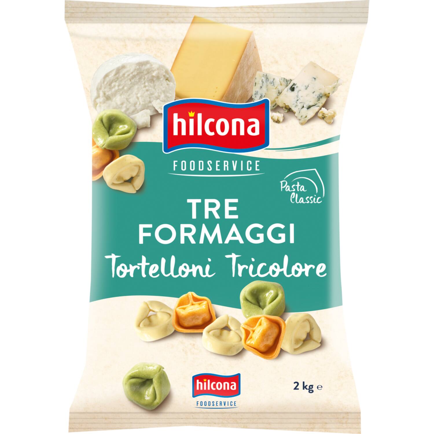 Hilcona tortelloni tricolore kaas 2x2kg