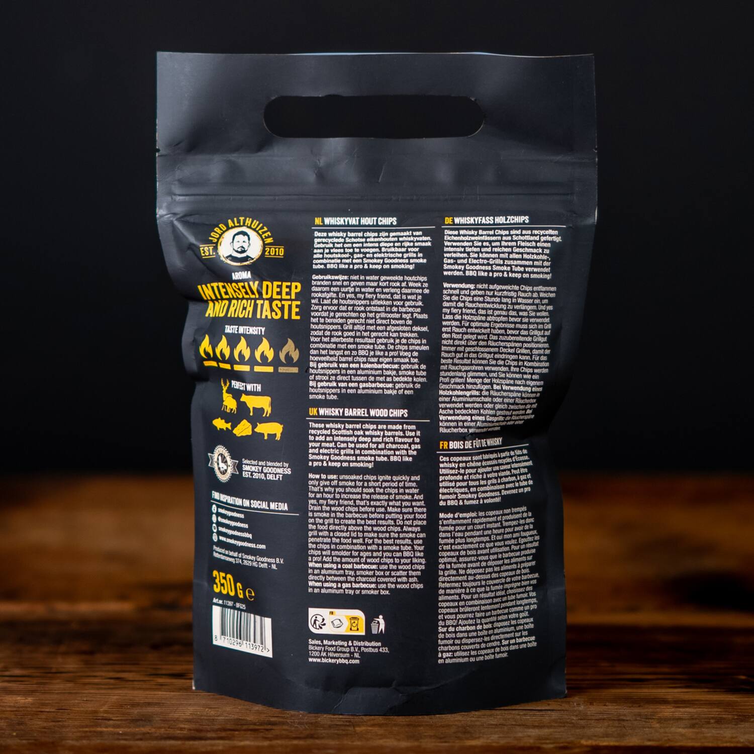 Smokey Goodness barbecuehoutsnippers whiskeyvat 6x350g