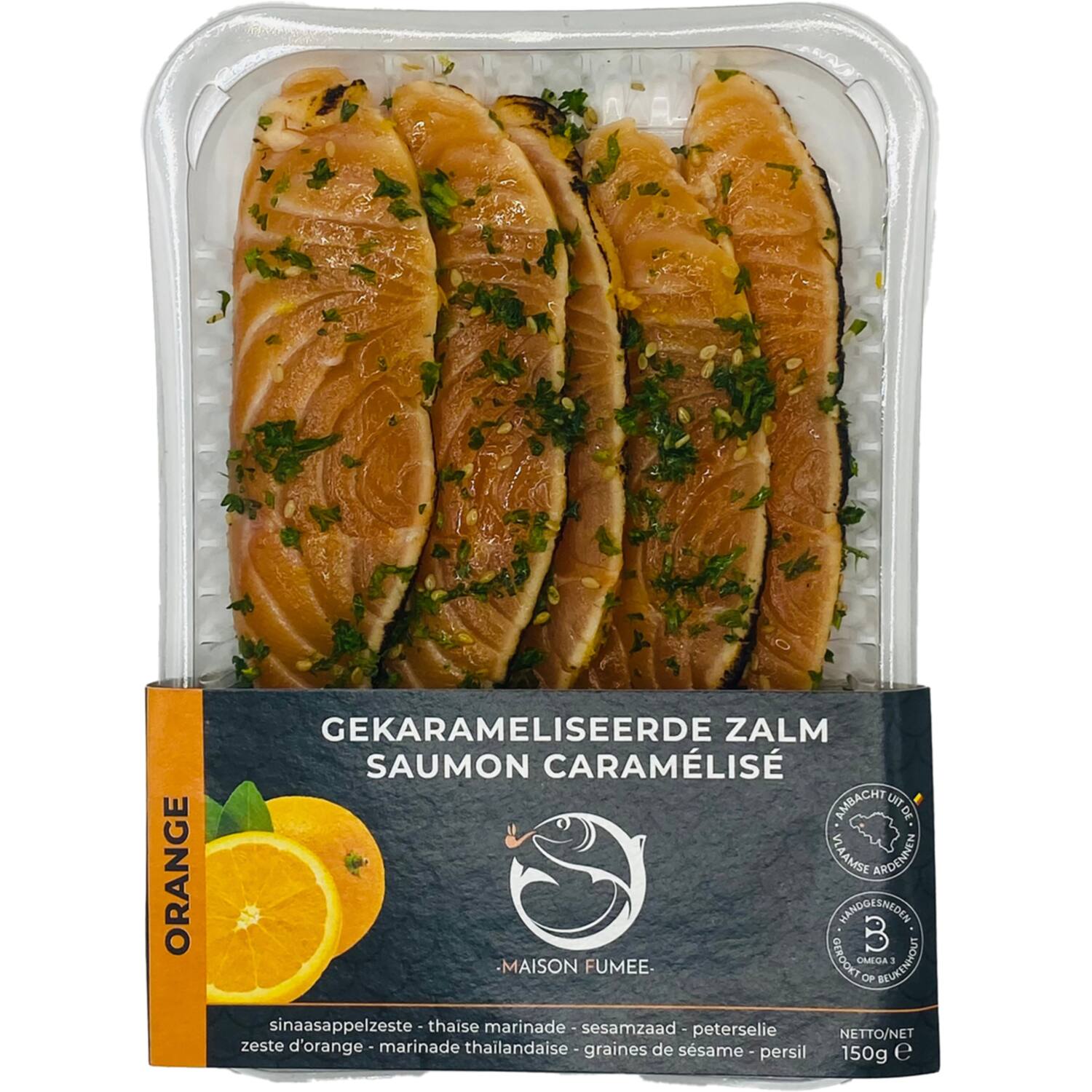 Maison Fumée zalm gerookt gekarameliseerd orange 5x150g