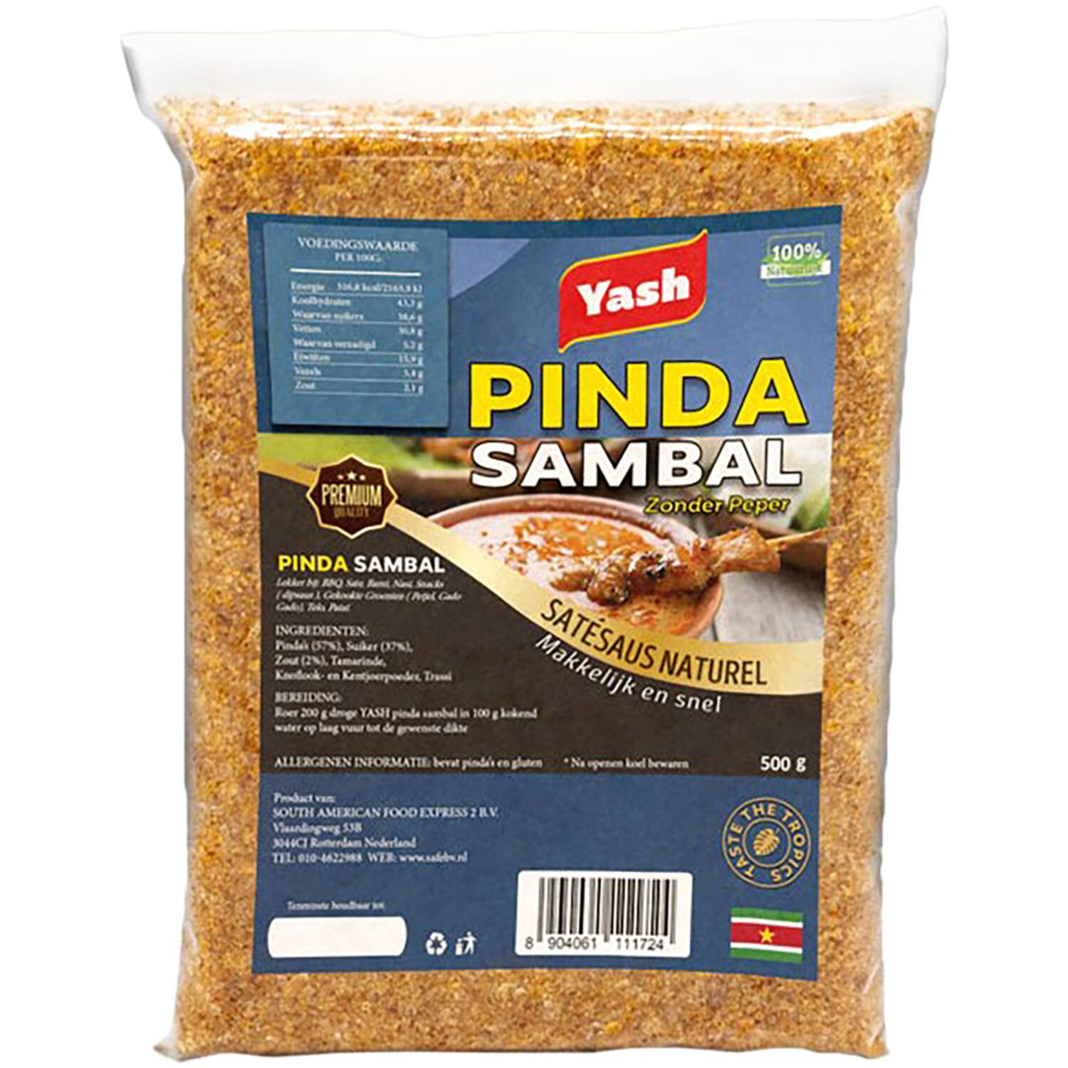 Yash pindasambal blauw zonder peper 12x500g